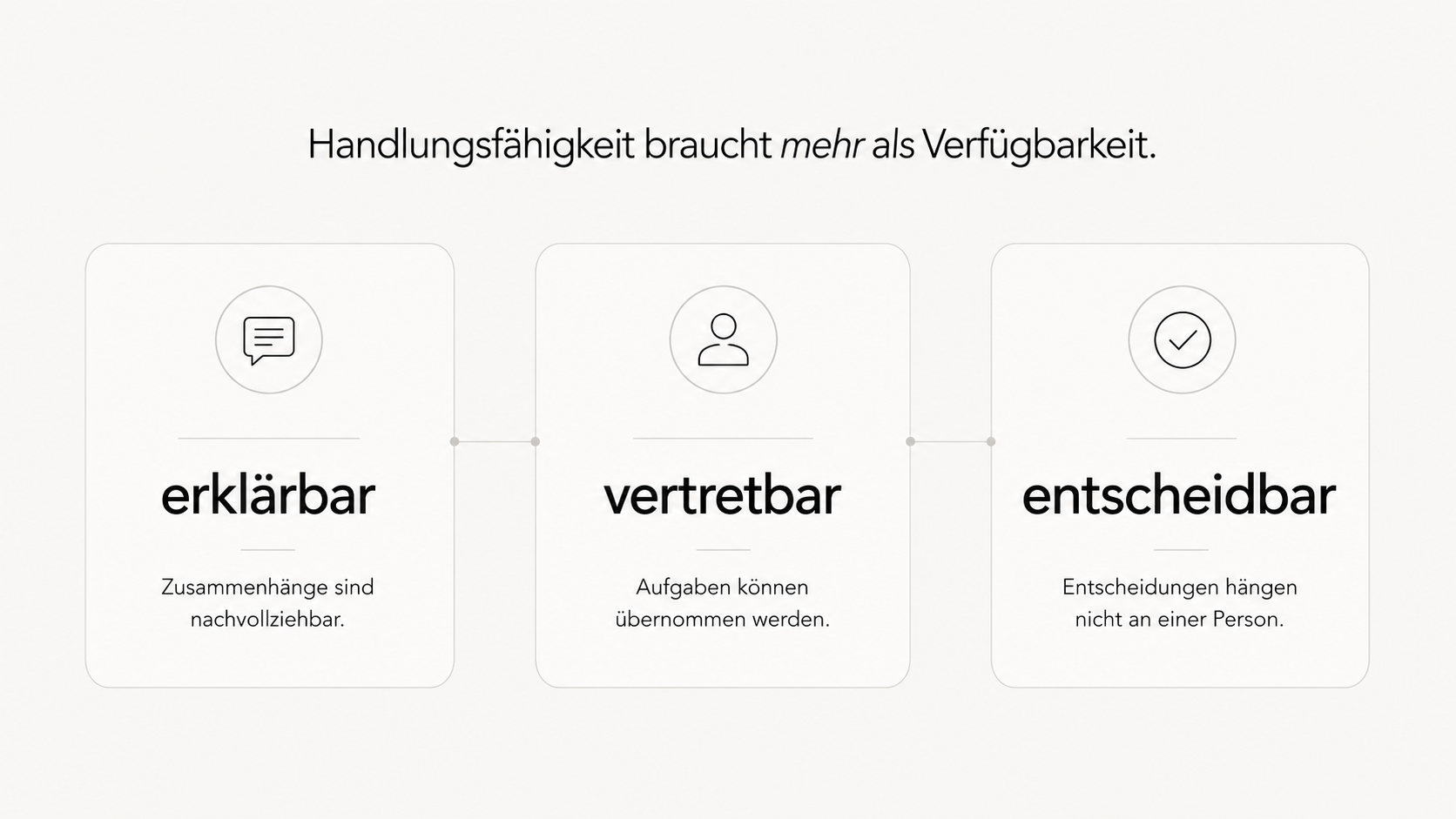 Drei Säulen von Handlungsfähigkeit